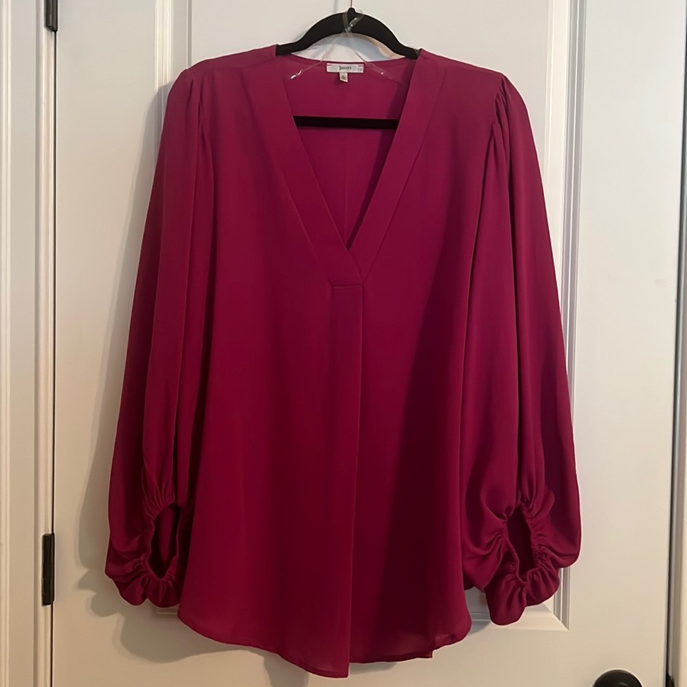 Jodifl Magenta Long Sleeve Blouse Size Large **FREE SHIPPING**